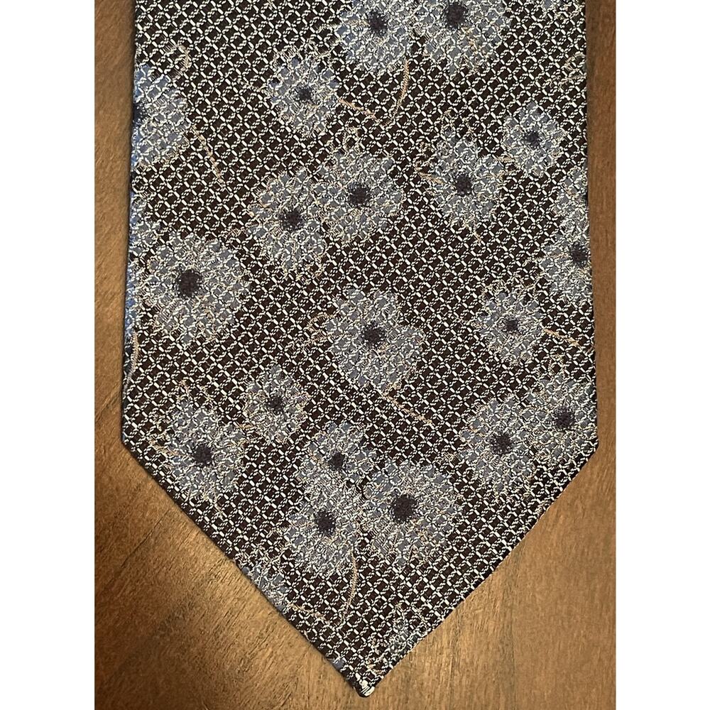 Vintage Zanzara Black Blue Hand Made 100% Silk Men’s Neck Tie Made In Korea Long